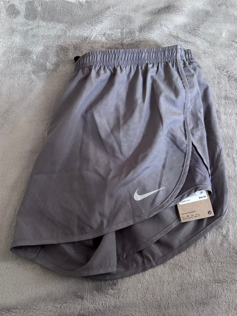 Nike Women's XL Dry-FIT Tempo Running Shorts Gray Brief Lined NWT $40